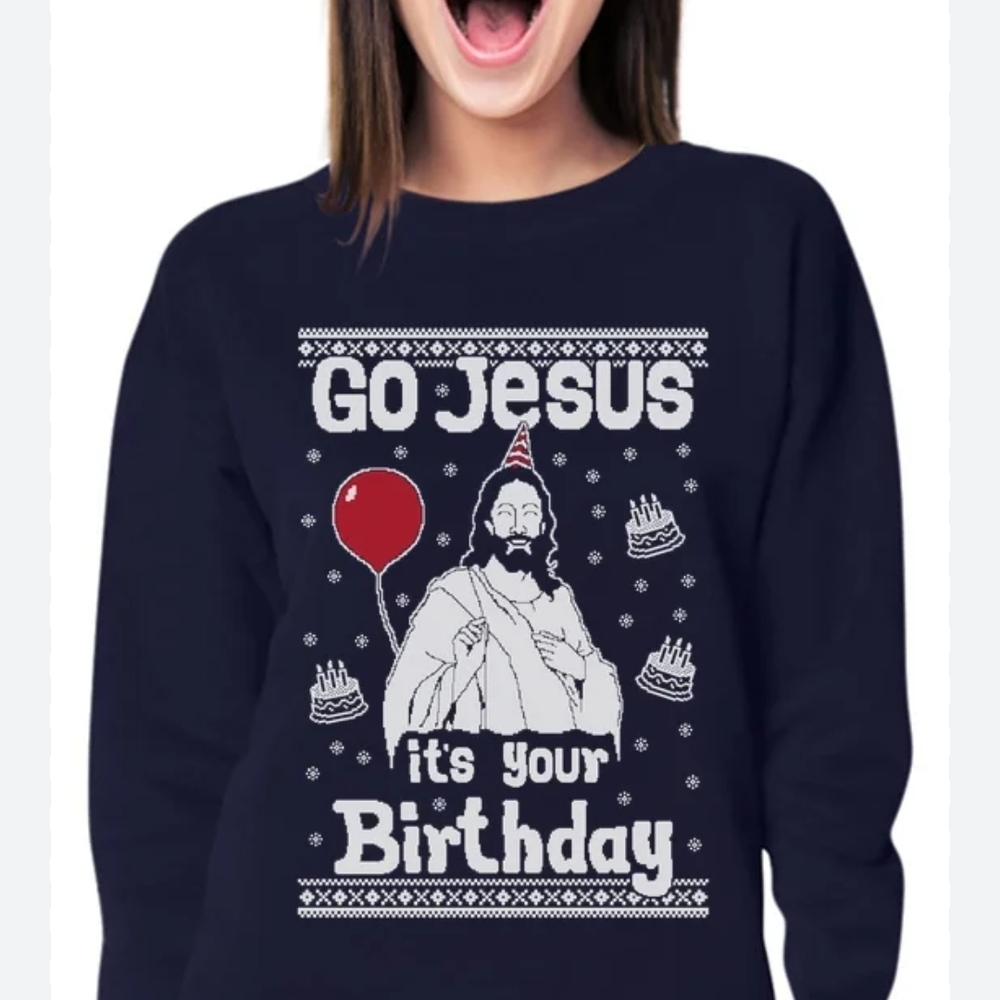 Go Jesus It’s Your Birthday Christmas Sweatshirt | Funny Holiday Sweater | Size
